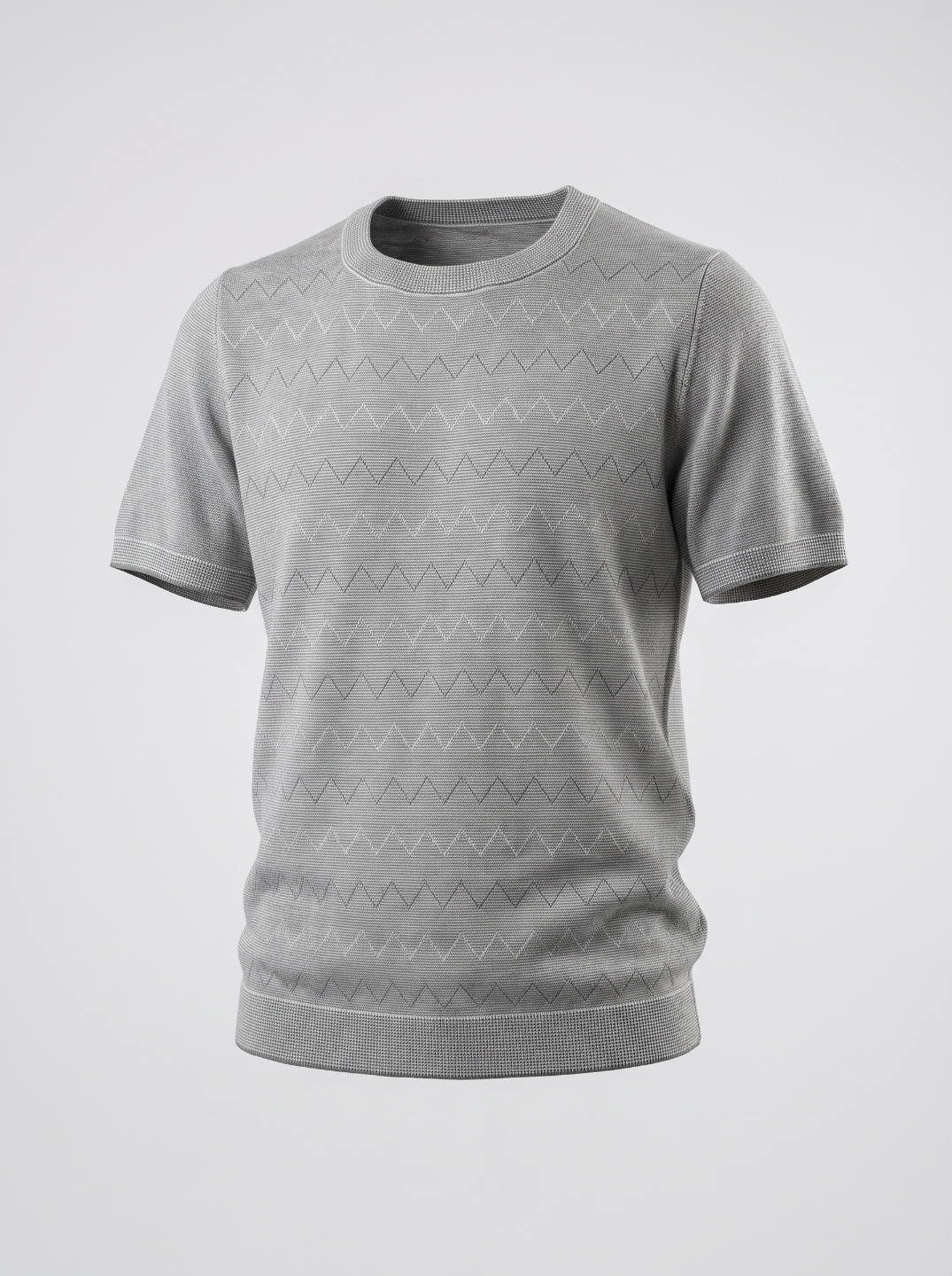 Zigzag Jacquard Knit T-Shirt - Image 5