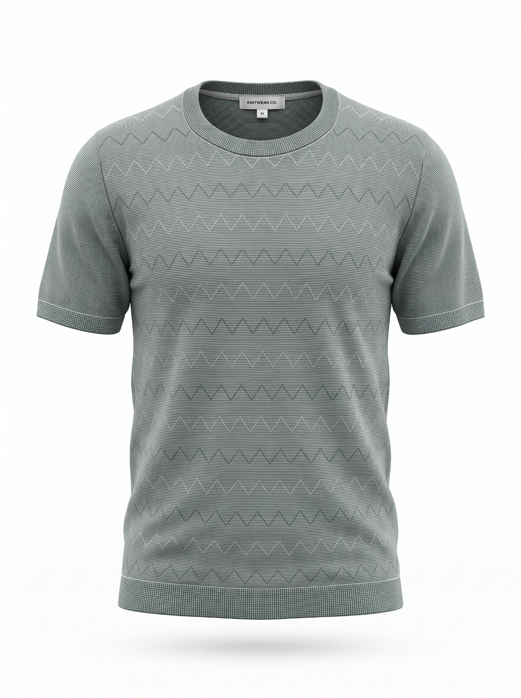 Zigzag Jacquard Knit T-Shirt - Image 8