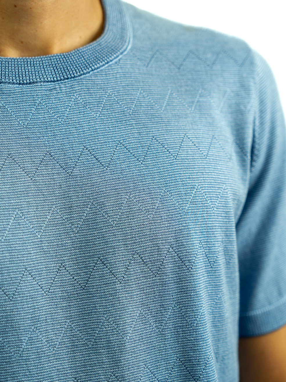 Zigzag Jacquard Knit T-Shirt - Image 3